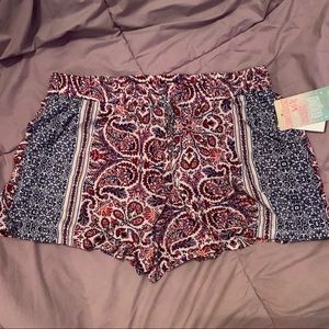 Pattern Flowy Beach Shorts